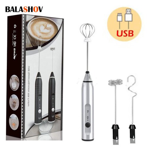 Wireless Milk Frothers Electric Handheld Blender With USB El