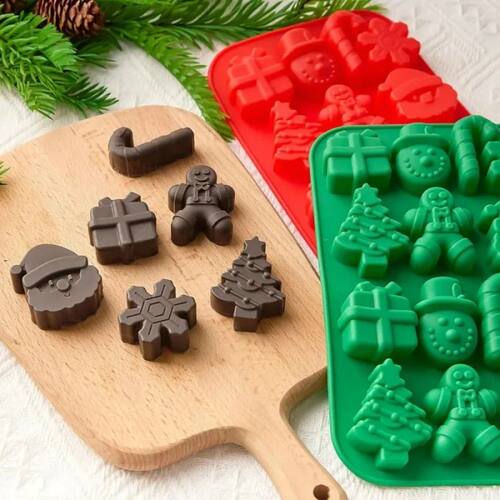 1pc Christmas Tree Chocolate Mold Gingerbread Man Santa Clau