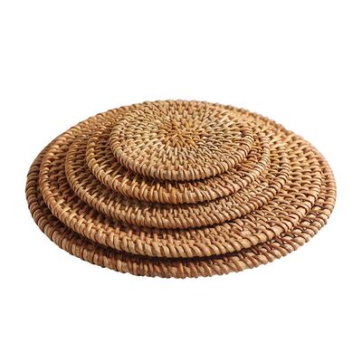 Zerolife Kitchen Accessories Home Decor Woven Rattan Coaster