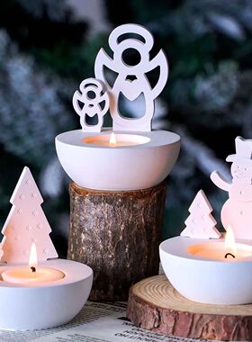 Christmas Round Candle Holder Silicone Mold DIY Handmade Chr