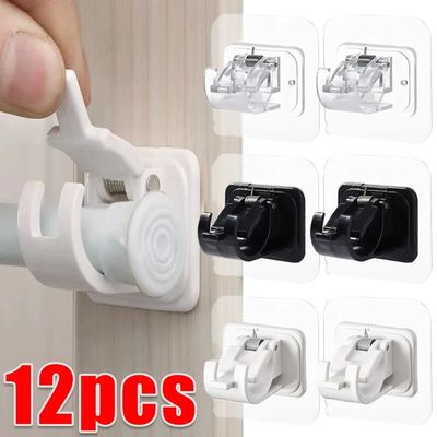 Curtain Rod Bracket Hooks Self Adhesive Wall Nail Free Rail