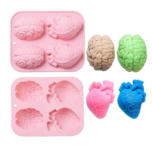 Human Heart Brain Silicone Molds Halloween 3D Organ Shape Ch