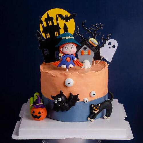 Halloween Witch Cake Topper Happy Halloween Party Decoration