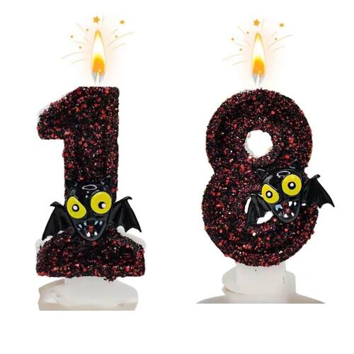 New 0-9 Number Birthday Candles Original Black Winged Cute D