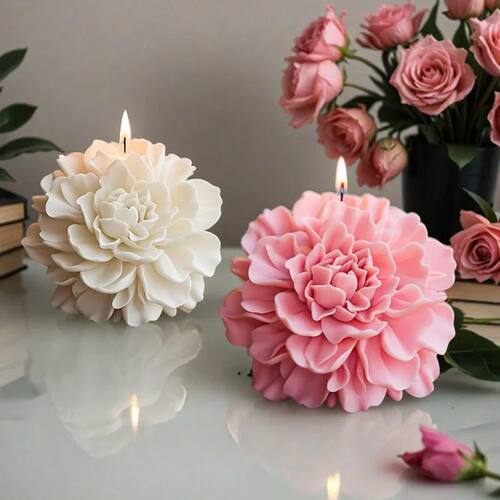 Hibiscus Flower Mold for Candle & Soap, Flat Base, Clear Tex