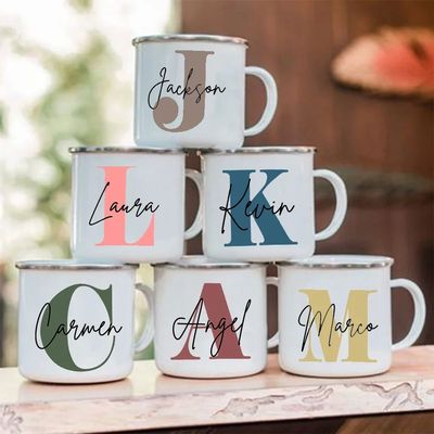 Personalized Mug Initial with Name Coffee Cup Bachelorette P