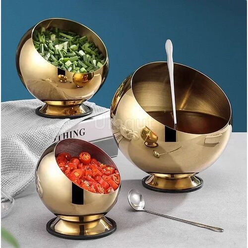 Stainless Steel Oblique mouthed Sauce Bowl with Lid Hot Pot