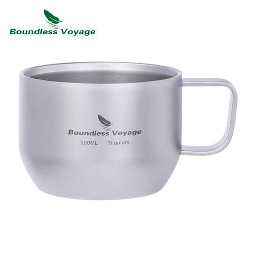 Boundless Voyage Titanium Double Wall Mug Metal Coffee Tea C