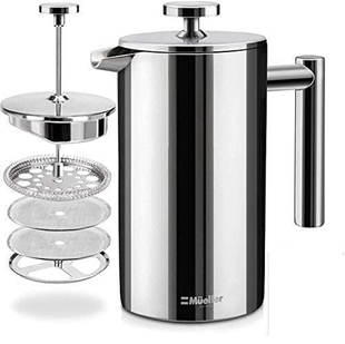 French Press Double Insulated Coffee Maker No Coffee Ground