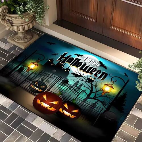 Halloween Themed Doormat Non-Slip Bedroom Kitchen Bathroom E