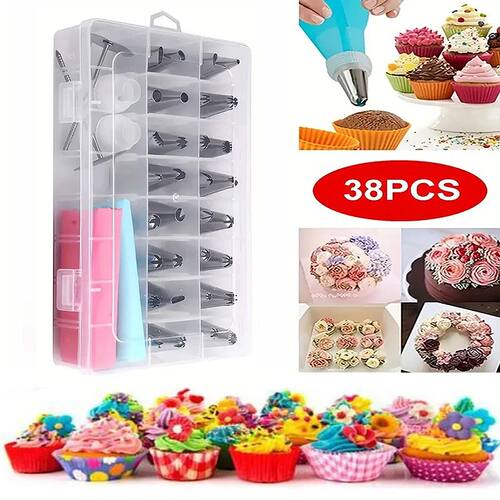 38PCS/Set Cream Pastry Bag Cake Decoration  Nozzles Tube Mol