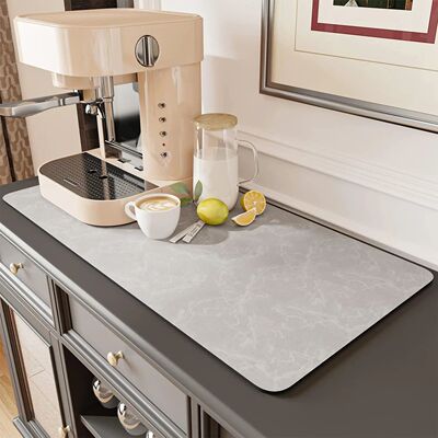 Coffee Machine Mat Rubber Backing Water-Absorbent Dish Dryin