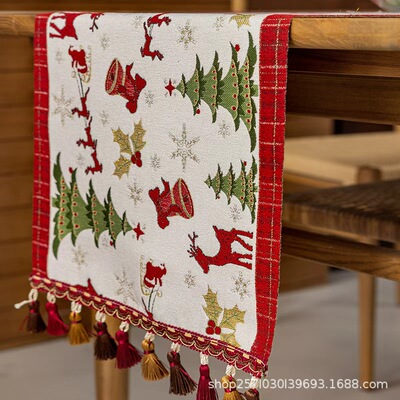 Christmas Hanging Cloth Christmas Table Flag Window Mat Yarn