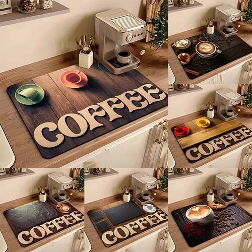 Coffee Machine Mat Waterproof Drain Pad Non-slip Dish Drying