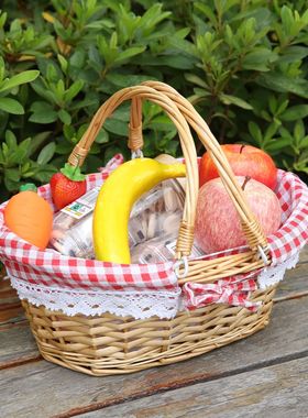 ZK30 Wicker Picnic Basket Willow Woven Hand Basket Rustic Pi