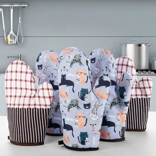Heat Resistant Microwave Oven Mitts Gloves Anti Scald Insula