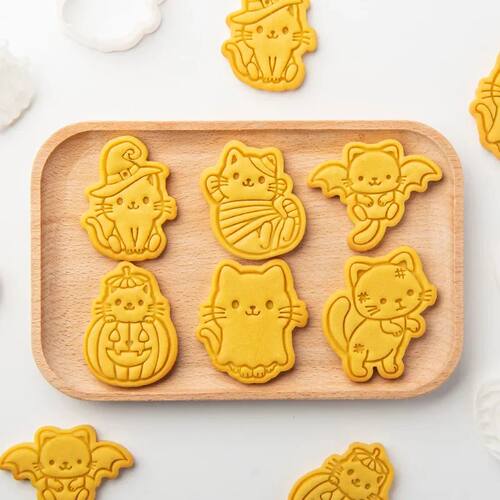 Halloween Bat Kitten Cookie Cutters Mold Cartoon Halloween C