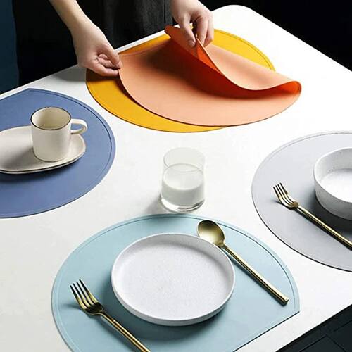 1/4/6pcs Kitchen Gift Silicone Placemats Heat Resistant Plac