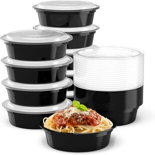 10 Packs 24OZ Meal Prep Container Round Disposable Container