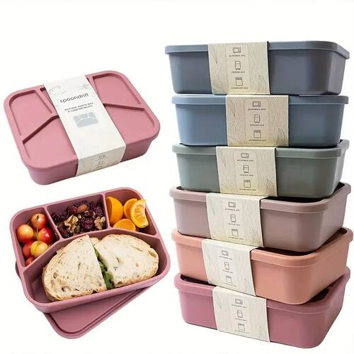Food-grade eco-friendly leak-proof silicone lunch box, suita