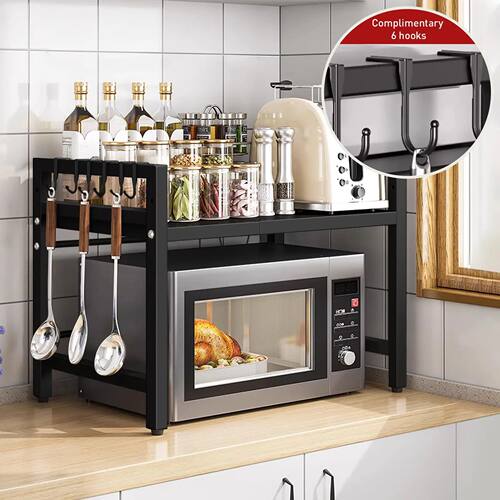 1pc Expandable 42-64cm Microwave Shelf Organizer, Moisture A