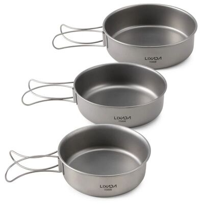 Lixada Titanium Bowls Ultralight Titanium Dinner Bowl Pan Fo