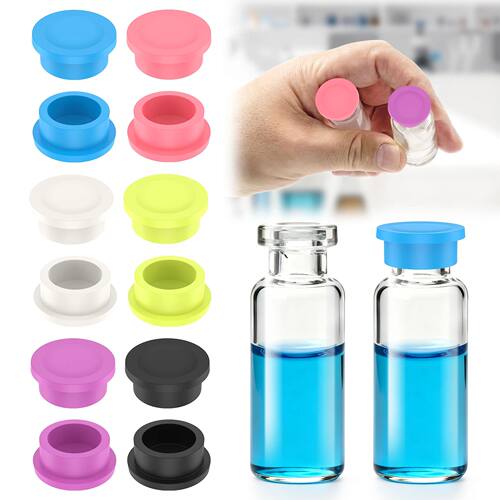 12/24Pcs Silicone Bottle Stoppers 3ml Vial Cap Glass Reusabl