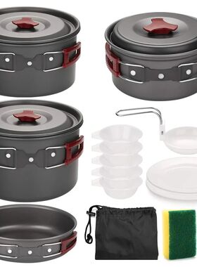 Outdoor Camping Cookware Kit Non Stick Camping Pans Lightwei