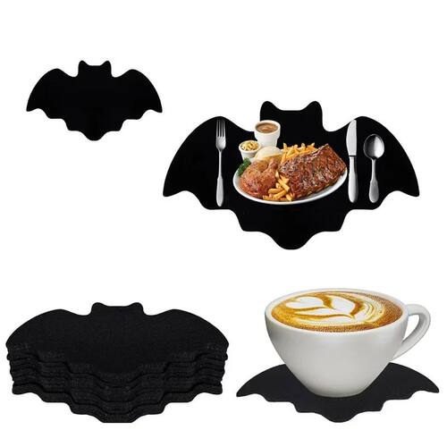 Creative Felt Bat Mat Halloween Table Mat Black Bat Anti Sli