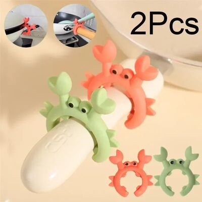 2/1Pcs Silicone Spatula Rack Small Crab Anti Scalding Overfl