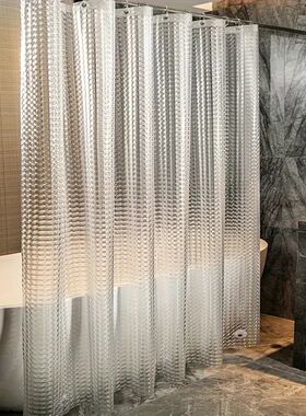 1pc 3D Crystal Clear Plastic Shower Curtain Liner, 71x71 Inc