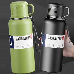 2L Thermal Water Bottle Large Capacity With Straw Stainless