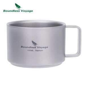 Boundless Voyage Titanium Double Wall Coffee Cup Mini Campin