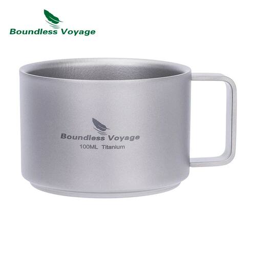 Boundless Voyage Titanium Double Wall Coffee Cup Mini Campin