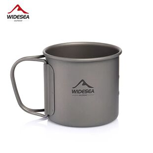 Widesea Camping Mug Titanium Cup Tourist Tableware Picnic Ut
