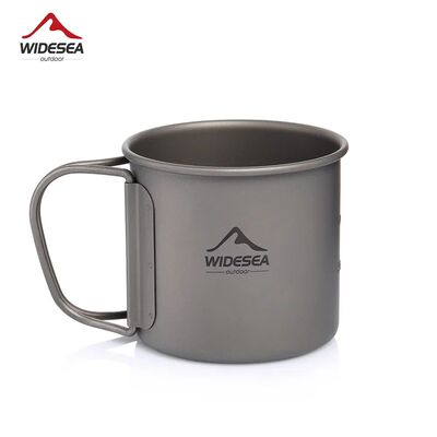 Widesea Camping Mug Titanium Cup Tourist Tableware Picnic Ut