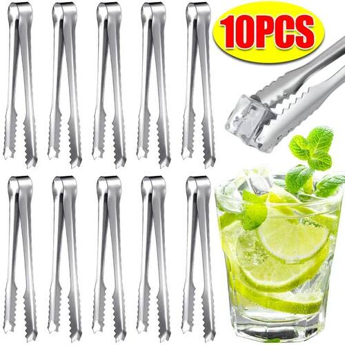 Stainless Steel Ice Tongs Bread Cake Clamps Salad Coffee Sug