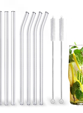 High Borosilicate Glass Straws Eco Friendly Reusable Drinkin