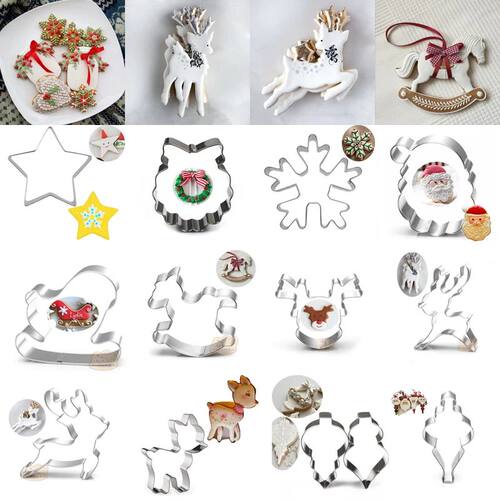 1pcs Christmas Cookie Cutter Xmas Santa Claus Snowman Snowfl