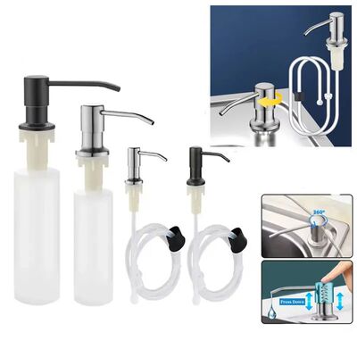 500ML Liquid Soap Bottle Sink Mount Stainless Steel Hand Pre