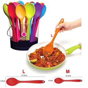 For Better Life 1Pc Soft Silicone Spoon Stirring  Long Handl