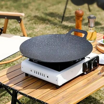 Non-Stick Roasting BBQ Round Pan Cast Iron Double Handled Cr