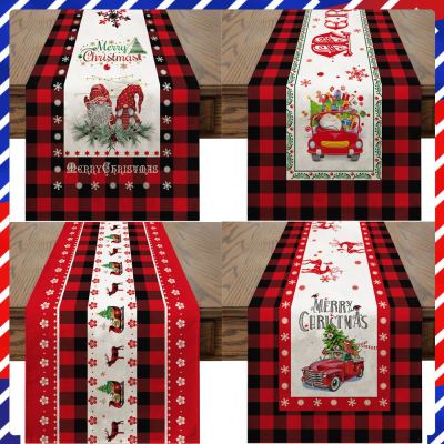 Christmas Table Flag Imitation Linen Texture Long Tablecloth