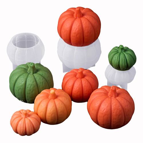 S/M/L Pumpkin Silicone Candle Mold DIY 3D Halloween Ornament