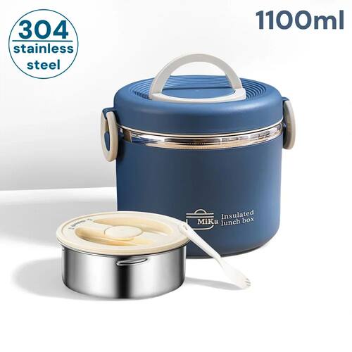 304 Stainless Steel Lunch Box 2 Layer Double Wall Thermal Fo