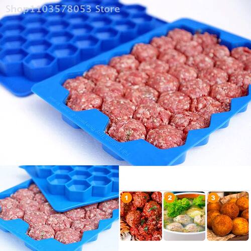 37 Grids Silicone Meatball Mold With Lid Honeycomb Rice Ball