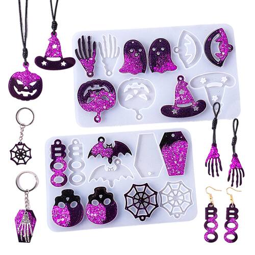 DIY Halloween Earrings Pendants Epoxy Resin Molds Skull Pump