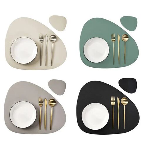 1/4/6sets Cream Placemat and Coaster Set Oil-Proof Waterproo