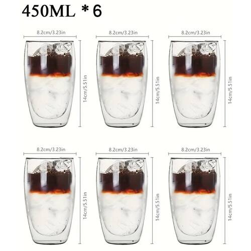 Double Wall Glass Cup Heat Insulation Transparent Handmade T