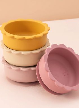 1PC Baby Silicone Bowl Cute Cartoon Lion Shape Baby Tablewar